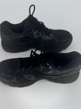Asics Black Men's Athletic Sneakers Synthetic Fiber Size11.5